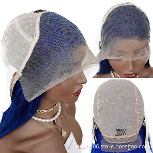 Blue Colored Lace Front Wigs For Black Women 100 Human Hair Wig Vendors Wholesale Virgin Brazilian Hair HD Lace Frontal Wigs